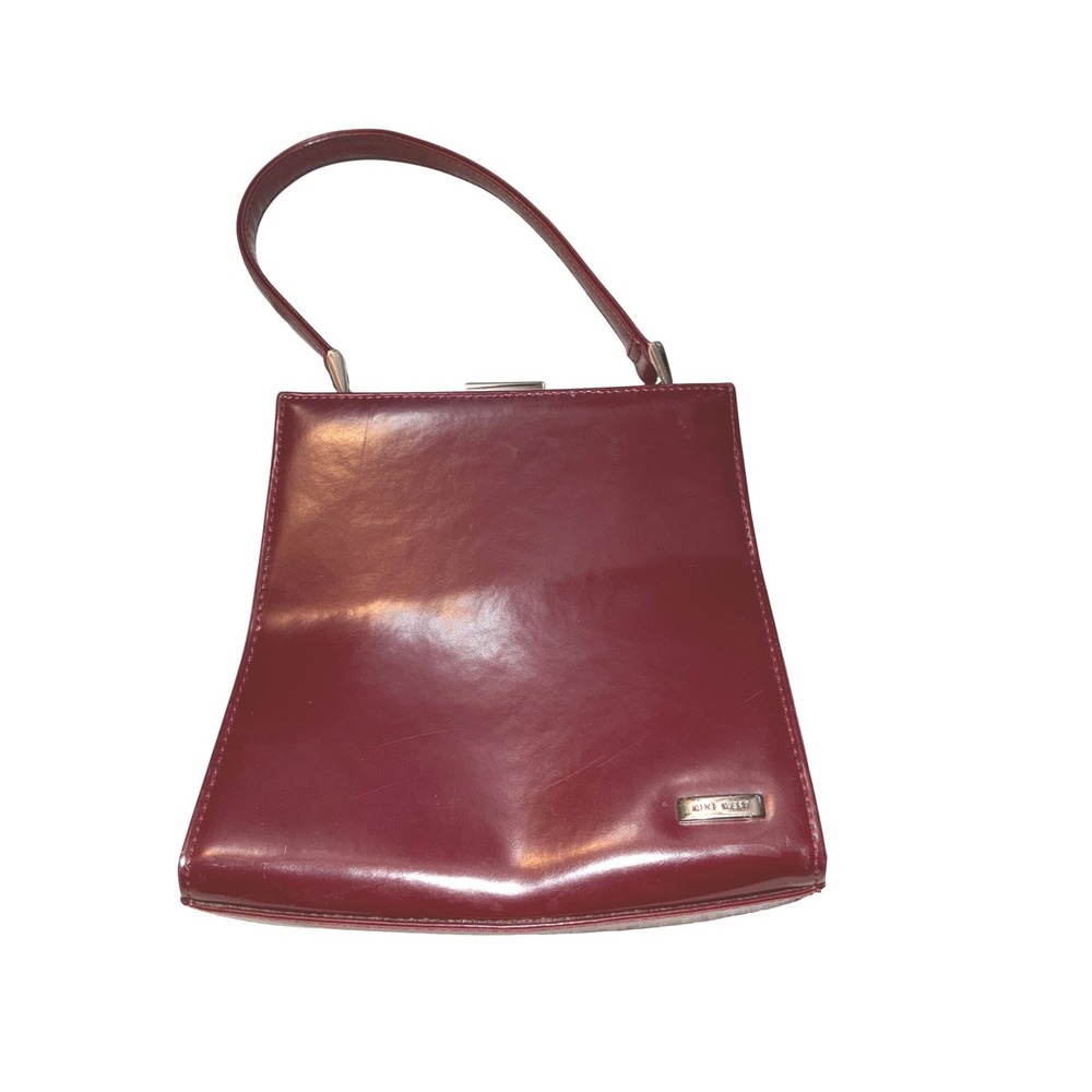 Nine West Red Frame Clasp Shoulder Bag Y2K‎ Vintage Kiss Lock Purse Chic